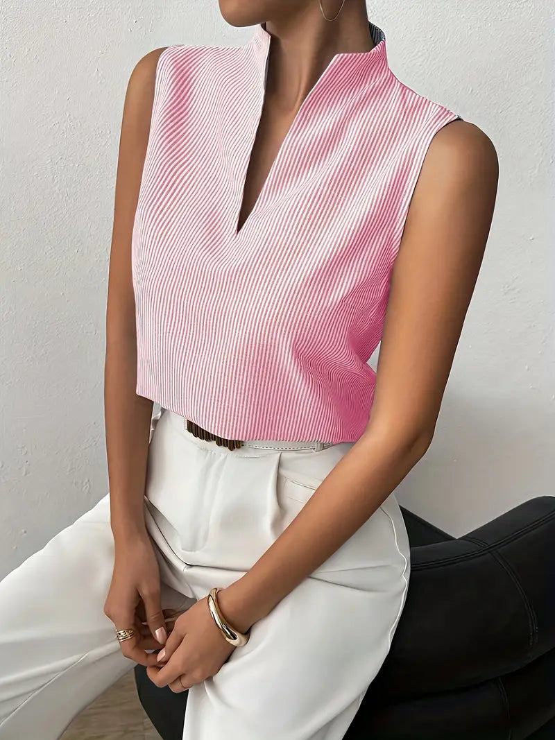 Gestreepte Mouwloze Top | Minimalistisch met Klasse