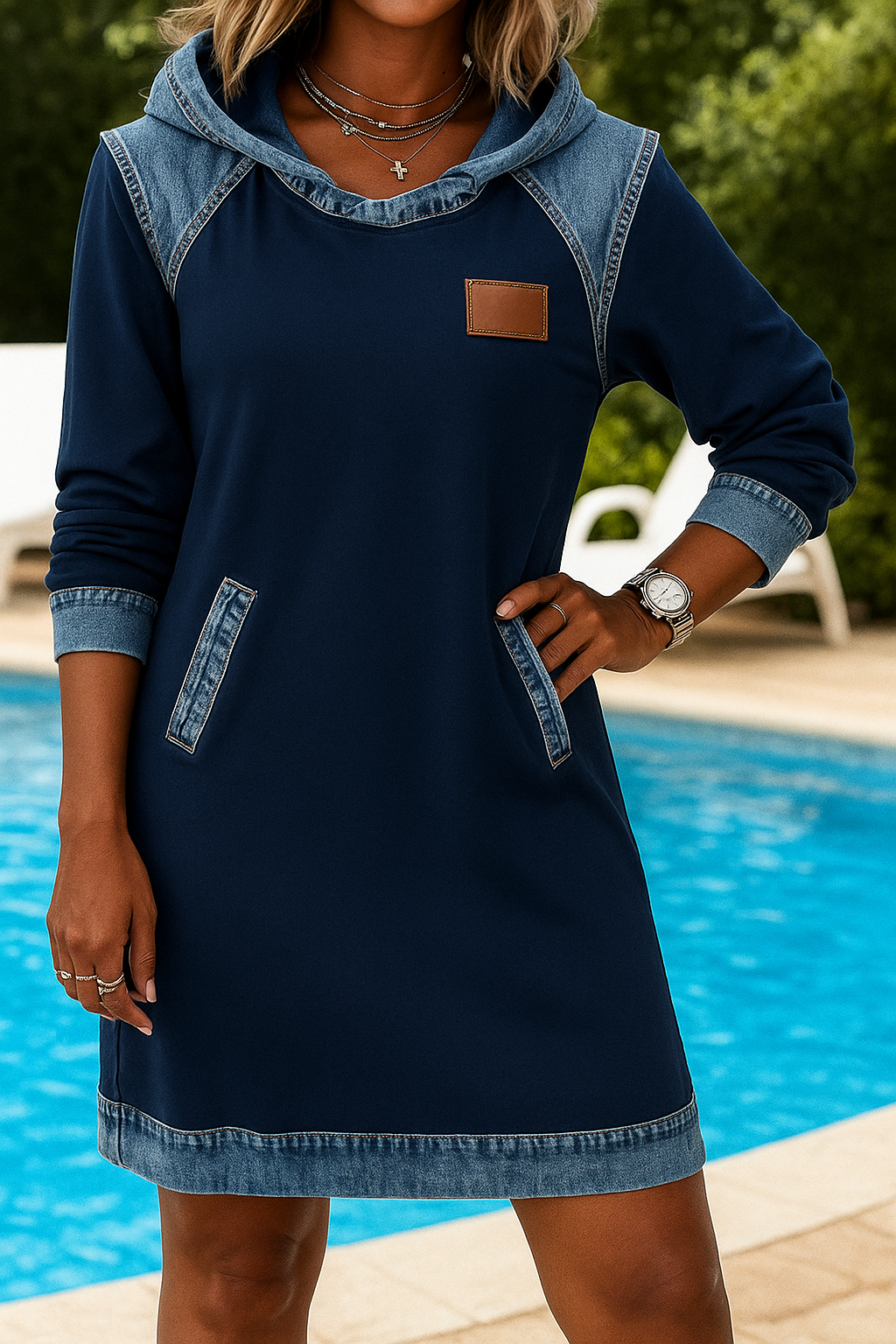 Denim Touch Hoodie Jurk | Voor de dagen waarop je alles aan wilt kunnen