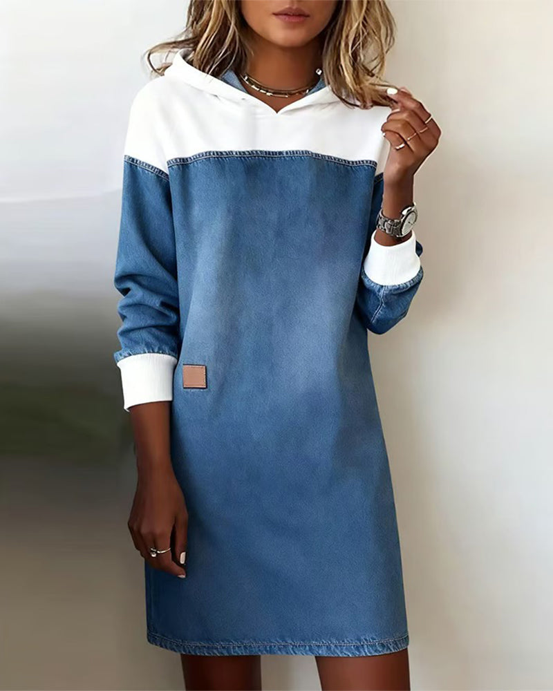 Casual Denim Hoodie Jurk