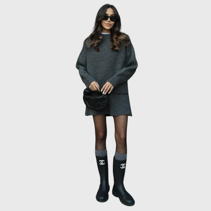 Dieprood Knit Set | Elegantie in eenvoud