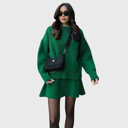 Dieprood Knit Set | Elegantie in eenvoud