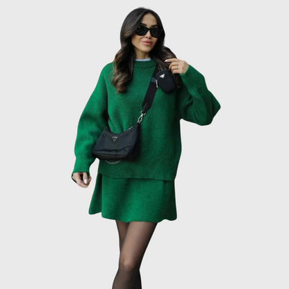 Dieprood Knit Set | Elegantie in eenvoud