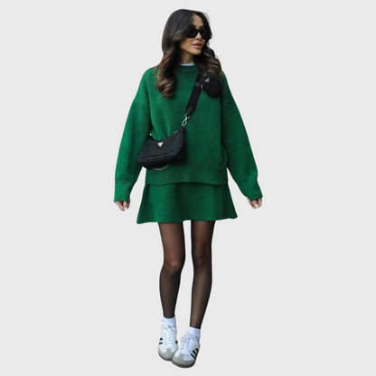 Dieprood Knit Set | Elegantie in eenvoud