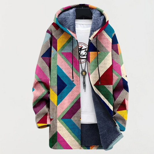 Zada Geometrische Art Hoodie | Warmte ontmoet uitgesproken stijl