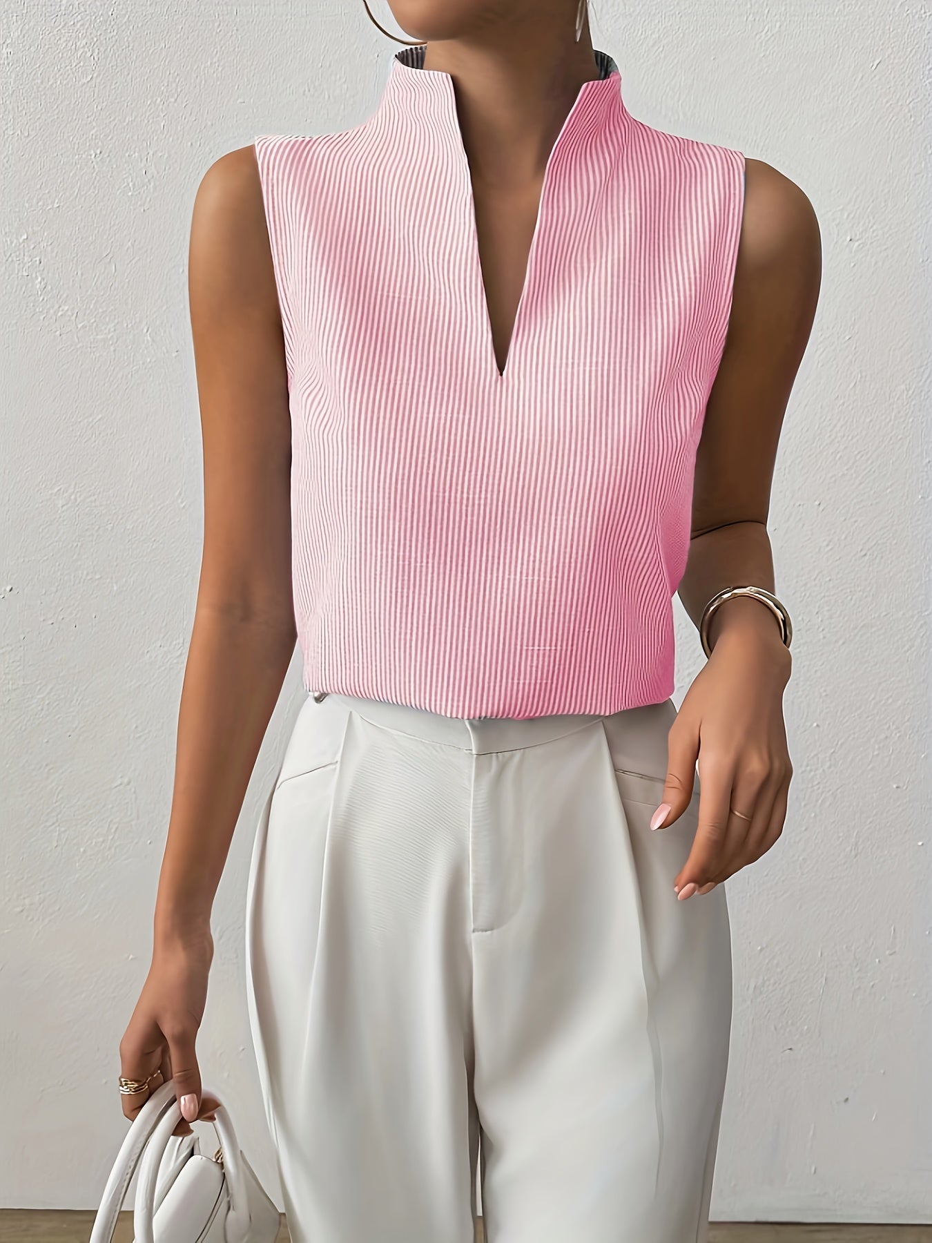 Gestreepte Mouwloze Top | Minimalistisch met Klasse