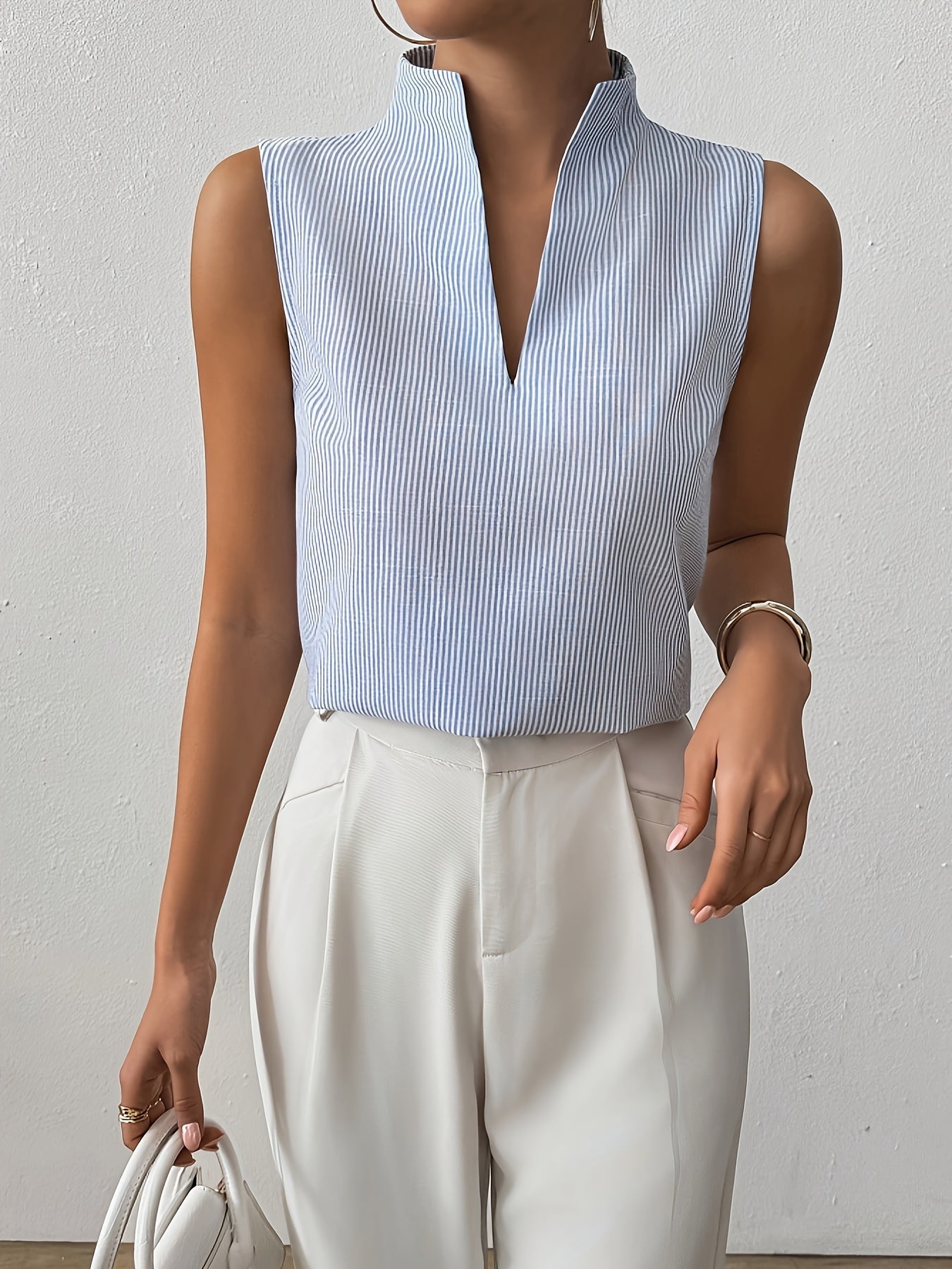 Gestreepte Mouwloze Top | Minimalistisch met Klasse