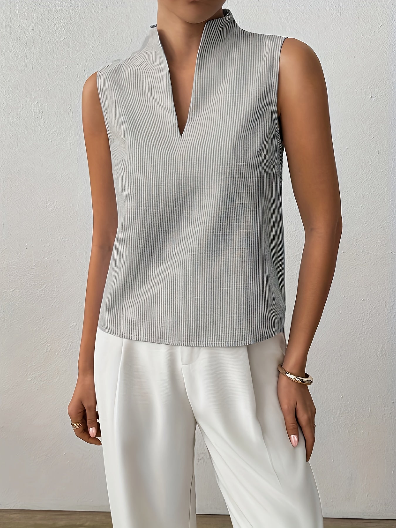 Gestreepte Mouwloze Top | Minimalistisch met Klasse