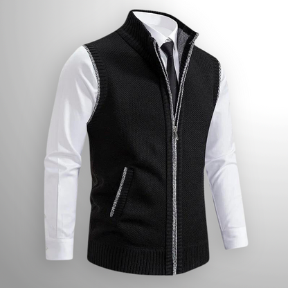 Harrison Sweater Bodywarmer met Volledige Rits - Tijdloze Zwarte Comfort