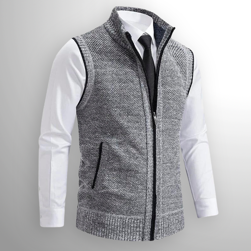 Harrison Sweater Bodywarmer met Volledige Rits - Tijdloze Zwarte Comfort
